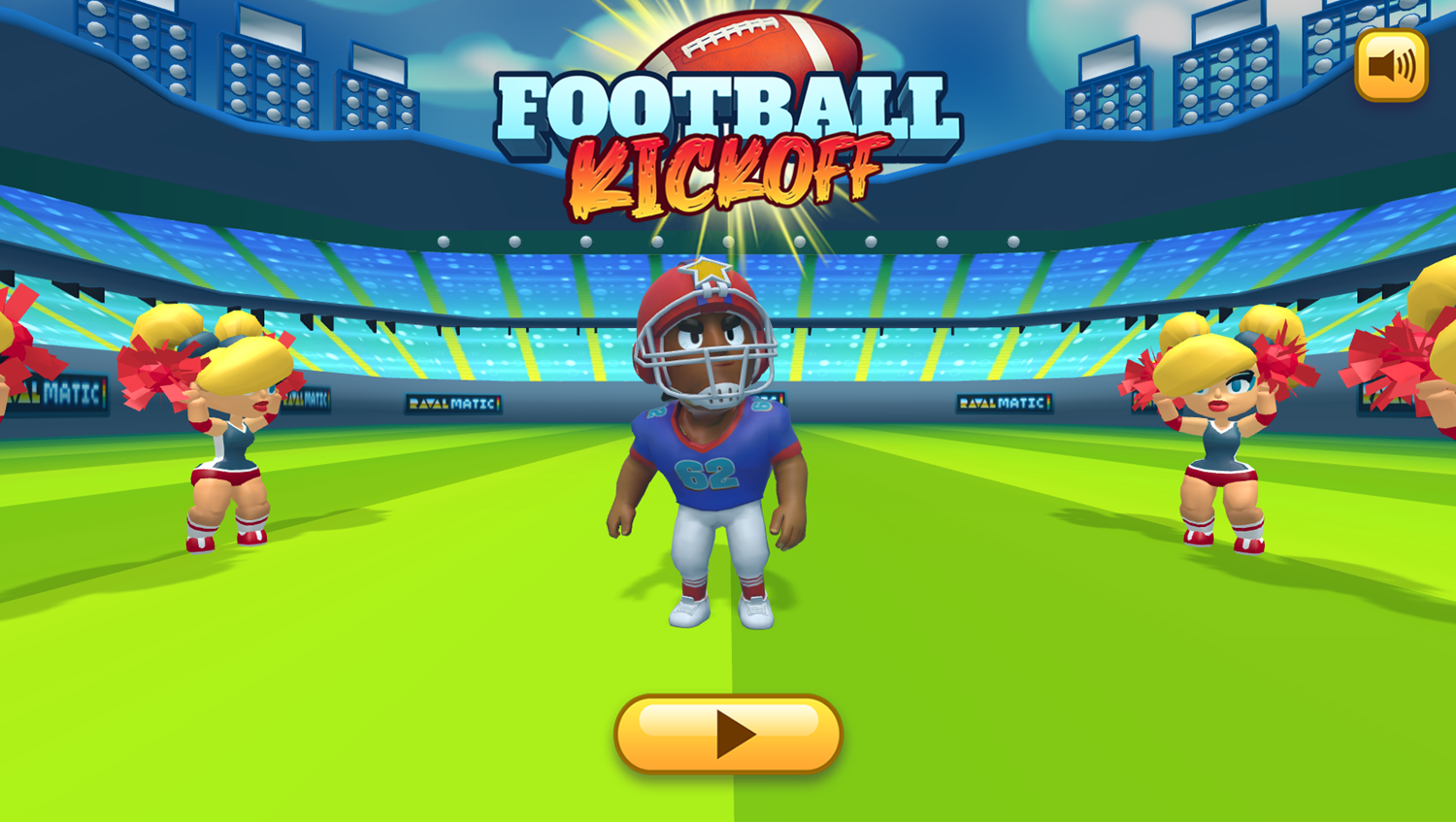 Football Kickoff Game Welcome Screen Screenshot.