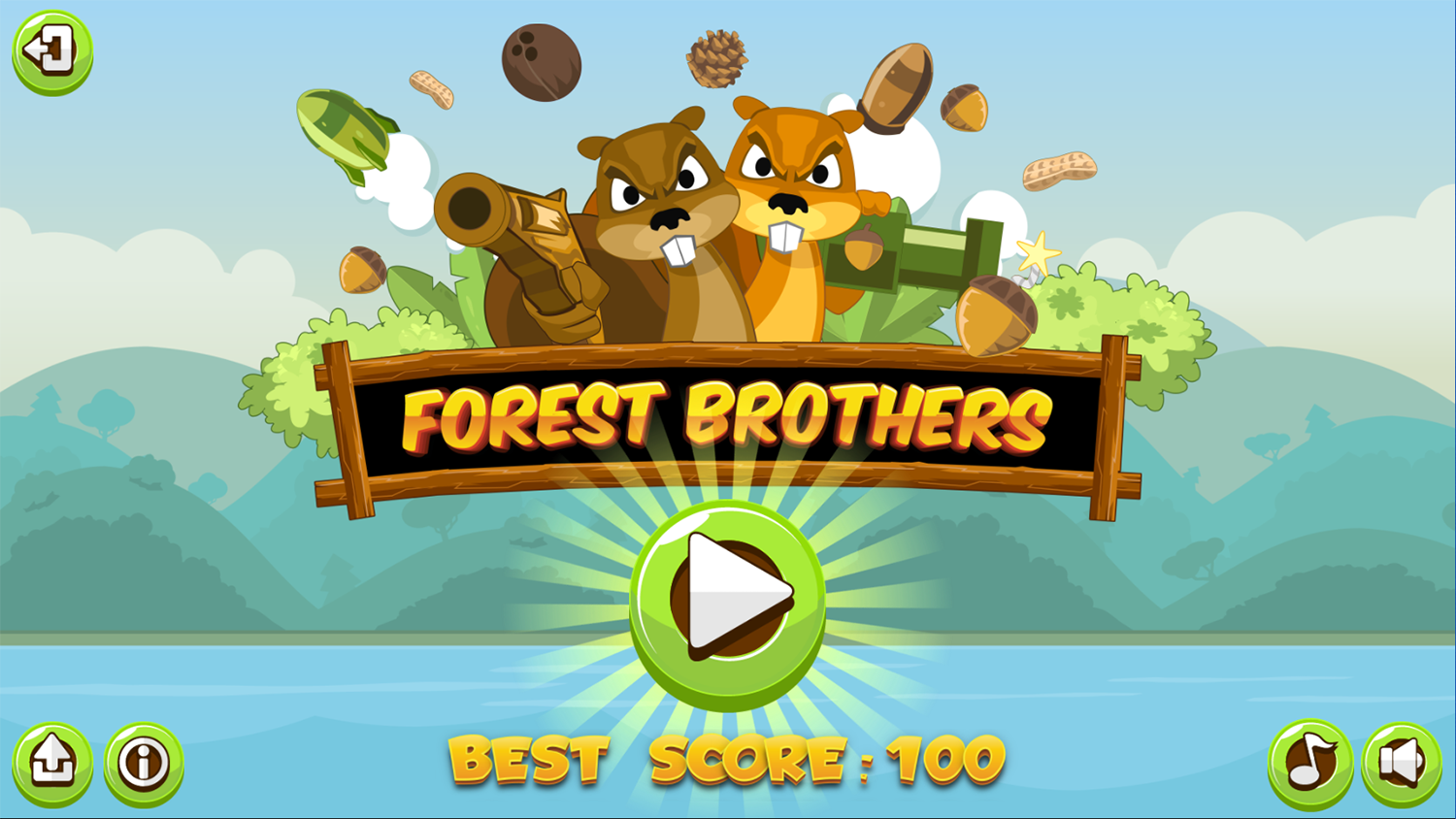 Forest Brothers Welcome Screen Screenshot.