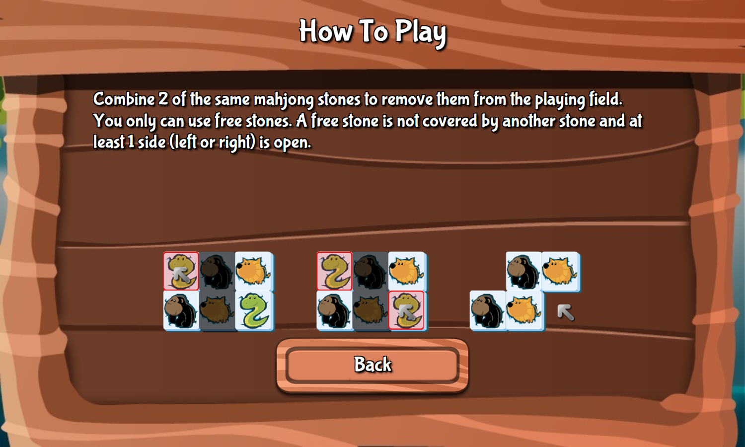 Forest Mahjong Game How To Play Screenshot.