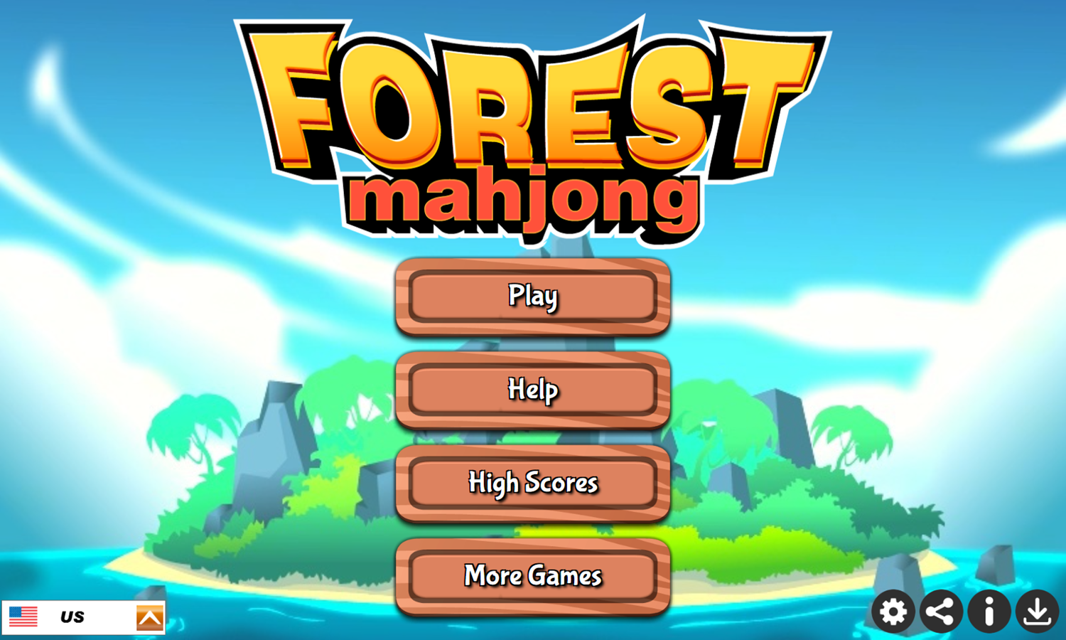 Forest Mahjong Game Welcome Screen Screenshot.