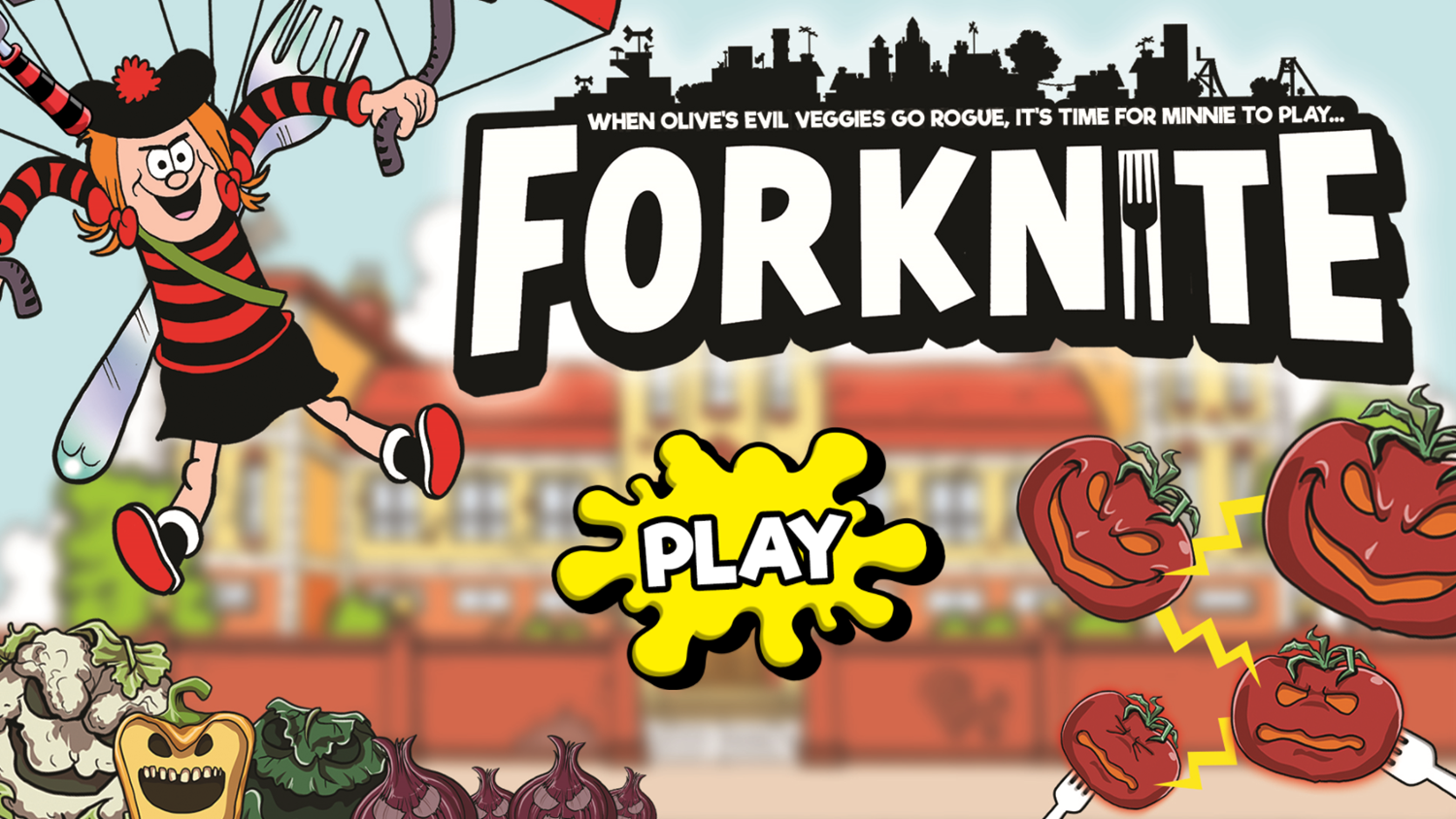 Forknite Game Welcome Screen Screenshot.