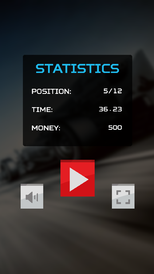 Formula Racing Game Score Screenshot.