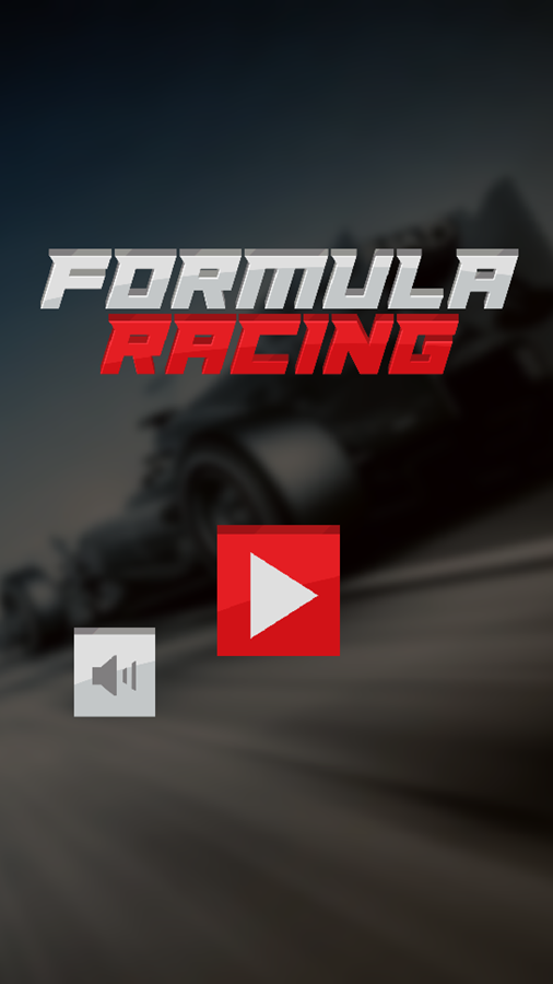 Formula Racing Game Welcome Screen Screenshot.