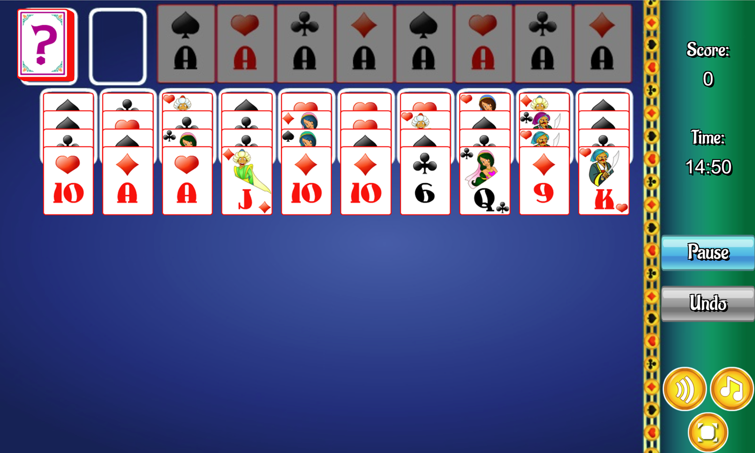Forty Thieves Solitaire Game Deal Screenshot.