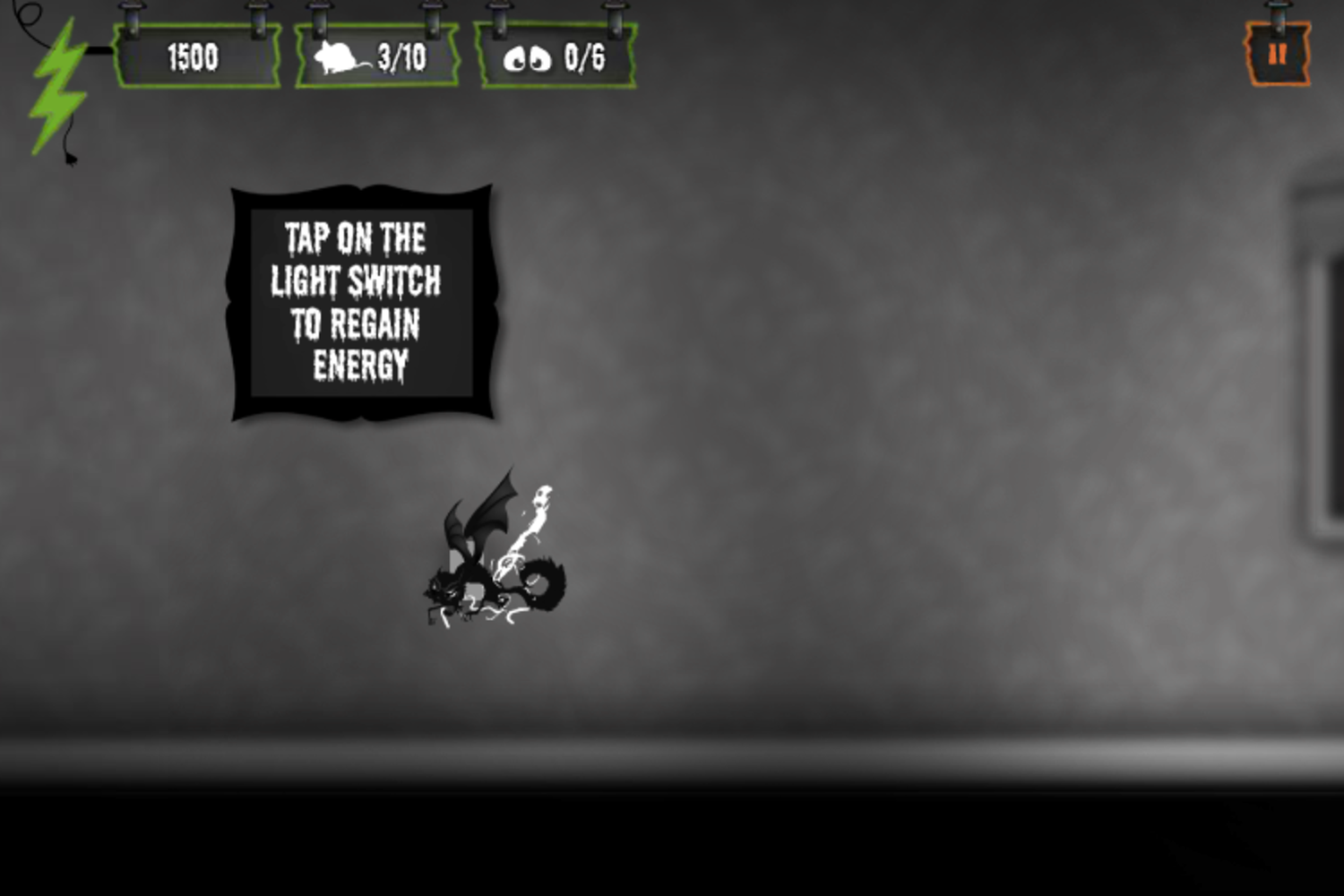 FrankenWeenie Vampire Cat Attack Game Regain Energy Screenshot.