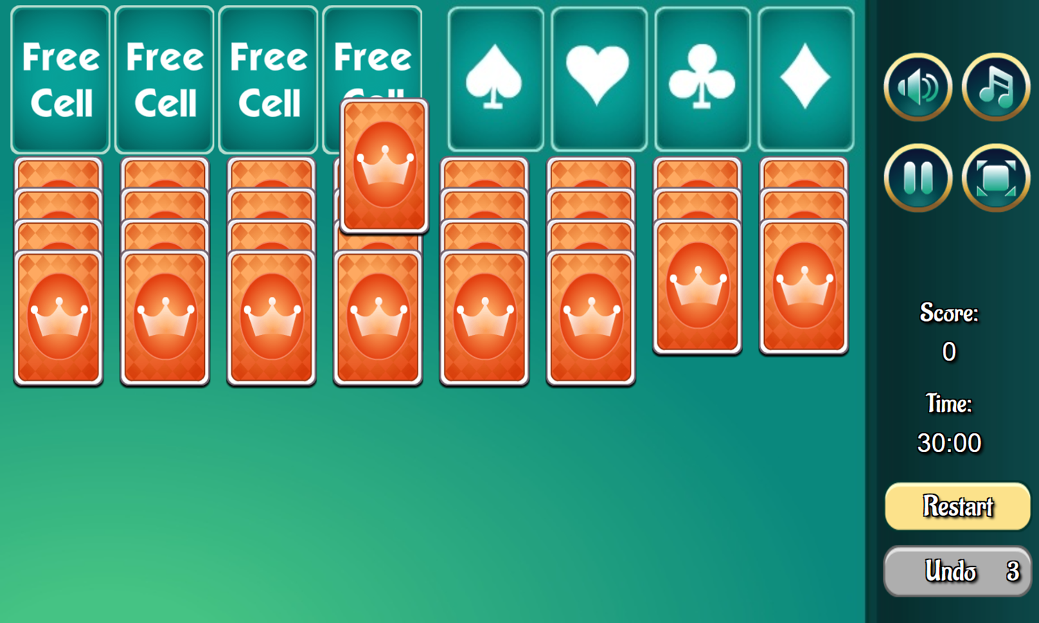 Free Cell Game Shuffling Screenshot.