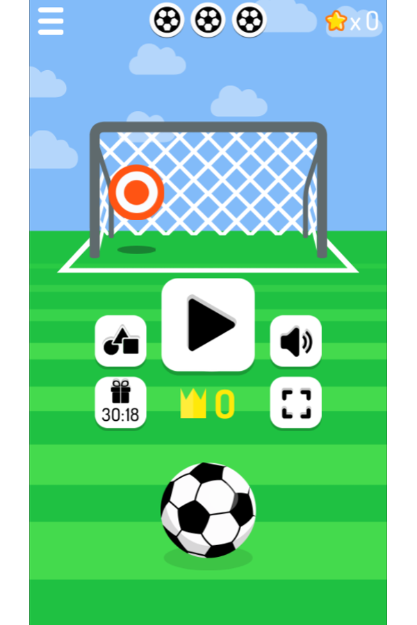 Free Kick Game Welcome Screenshot.