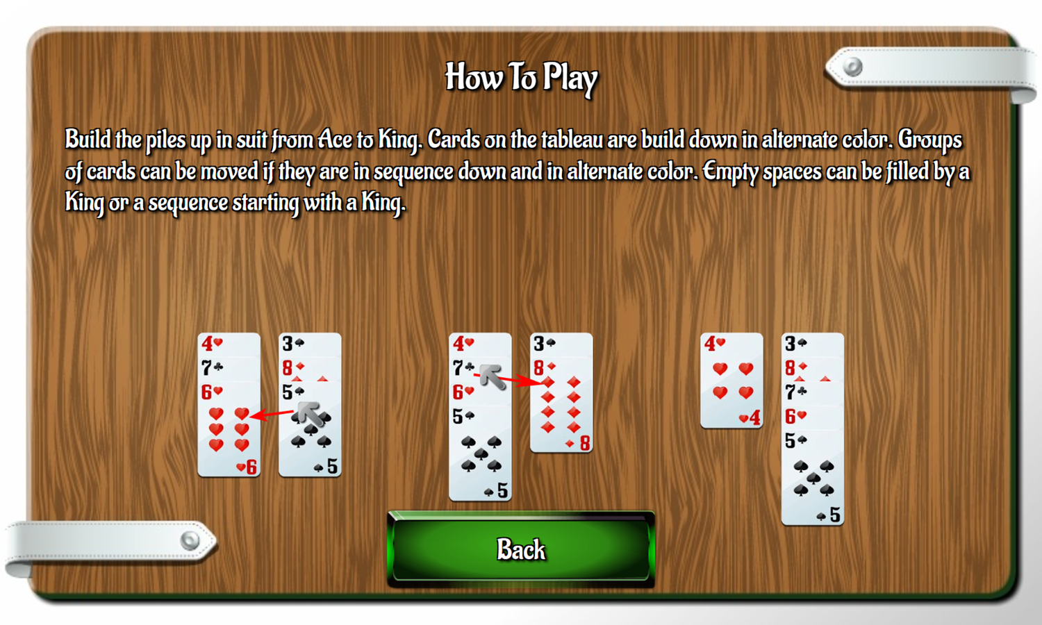 Freecell Duplex Game How To Play Screenshot.