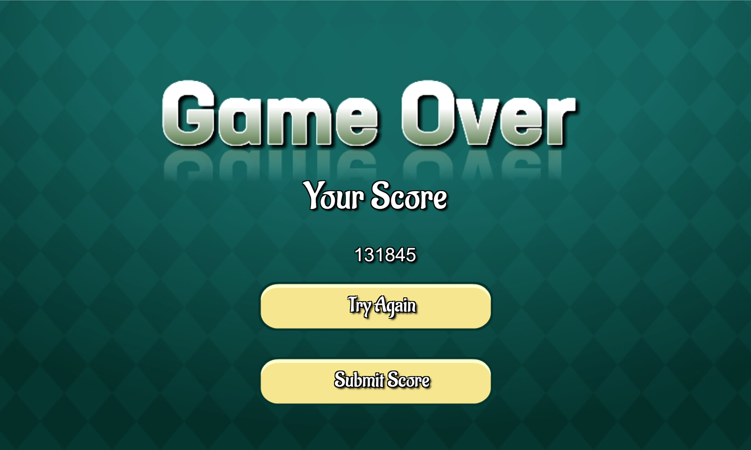 Freecell Extreme Game Over Screen Screenshot.