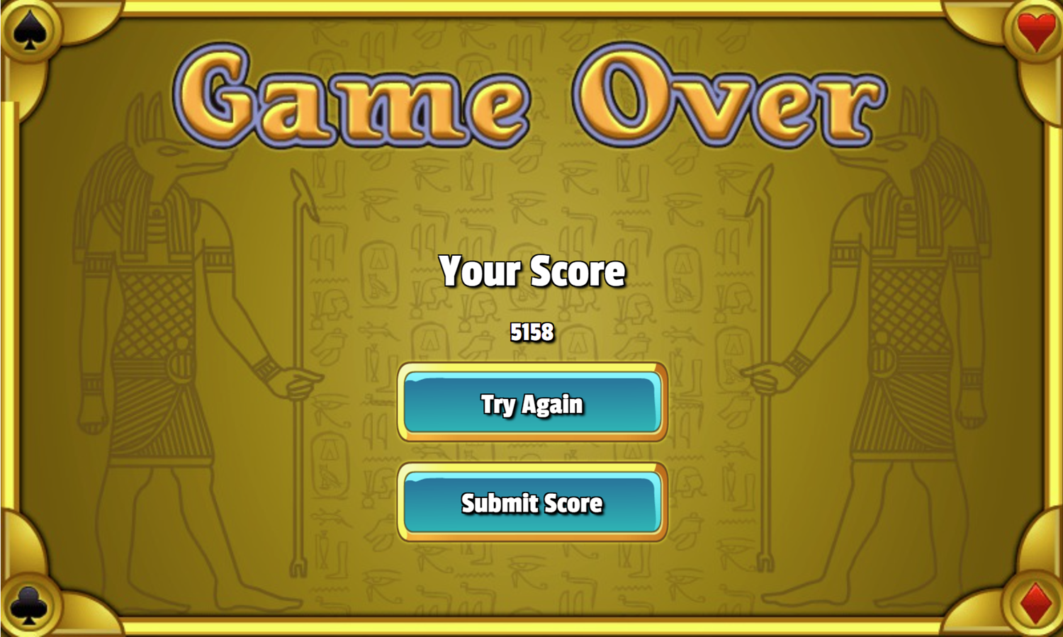 Freecell Giza Solitaire Game Completed Screenshot.