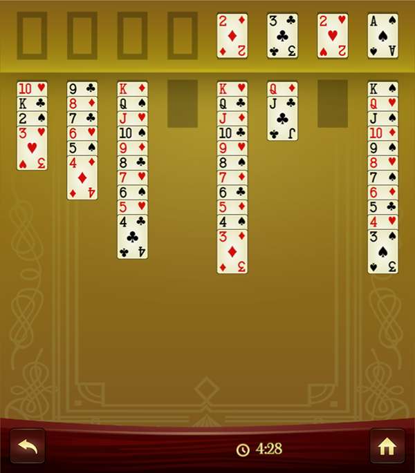 Freecell Game Cards In Order Screenshot.