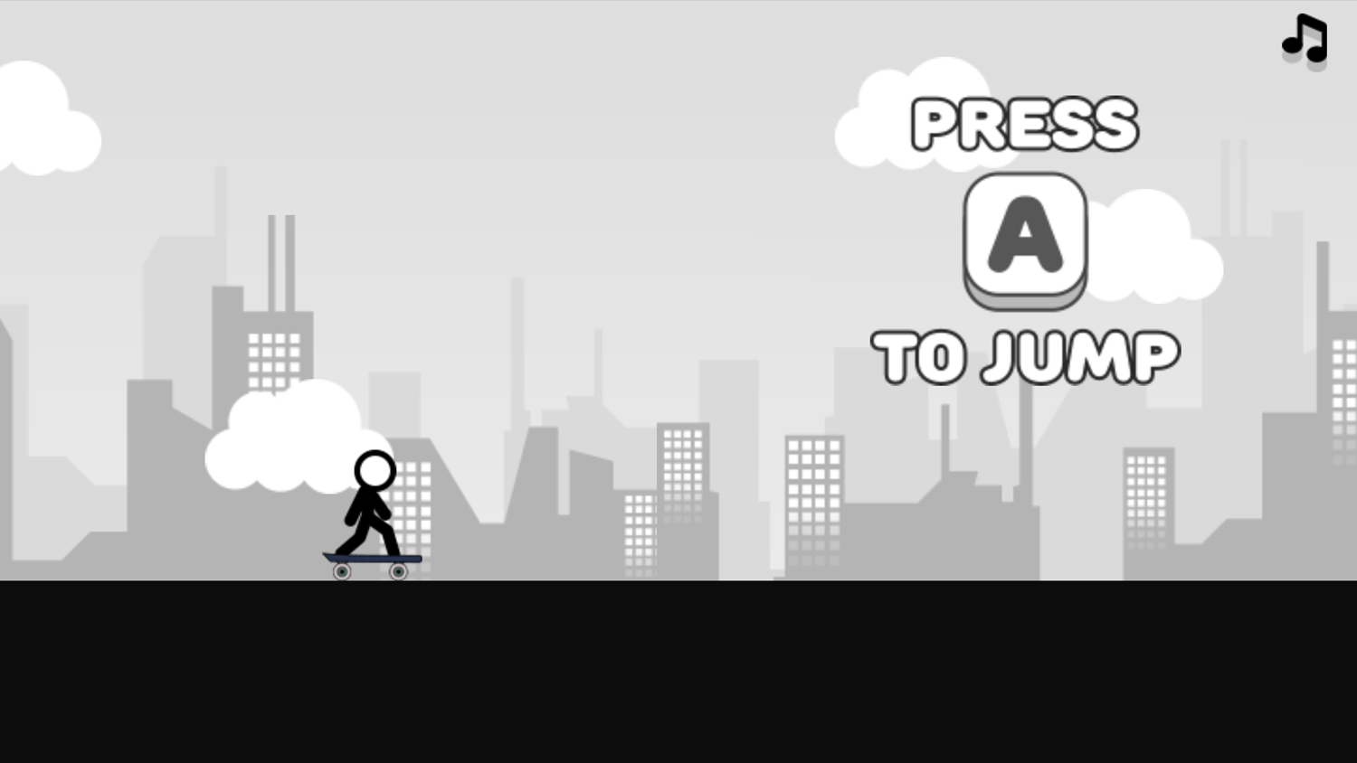 Freehead Skate Game Jumping Instructions Screen Screenshot.