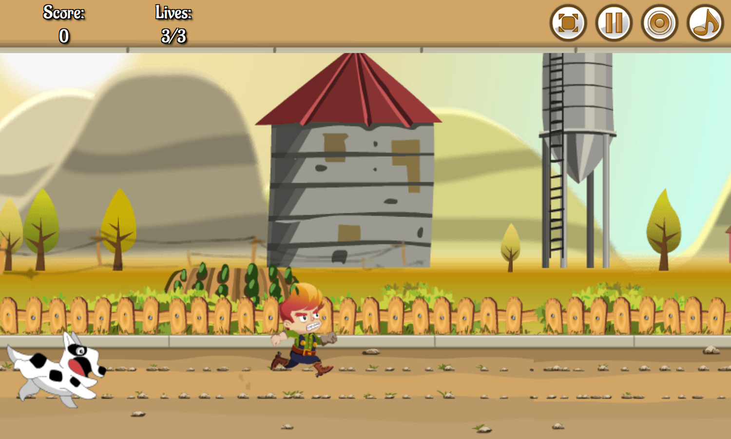 Frenzy Farm Game Start Screenshot.