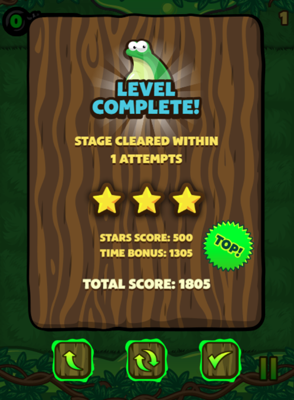 Frog Rush Game Level Beat Screen Screenshot.