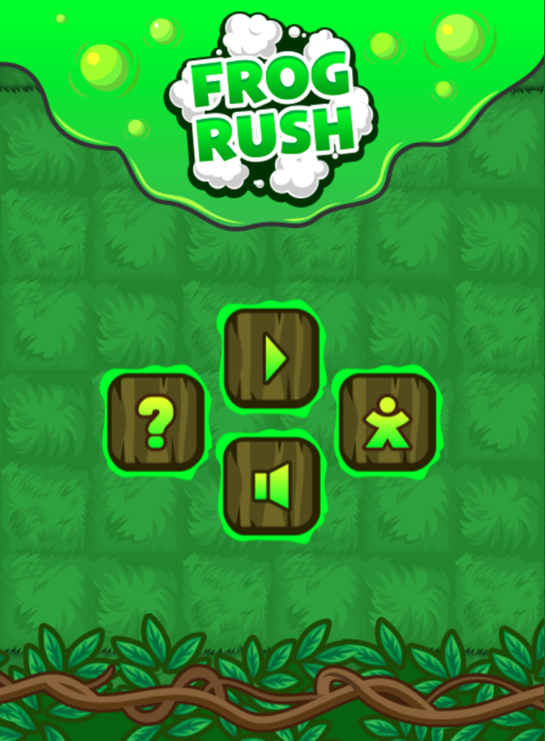 Frog Rush Game Welcome Screenshot.