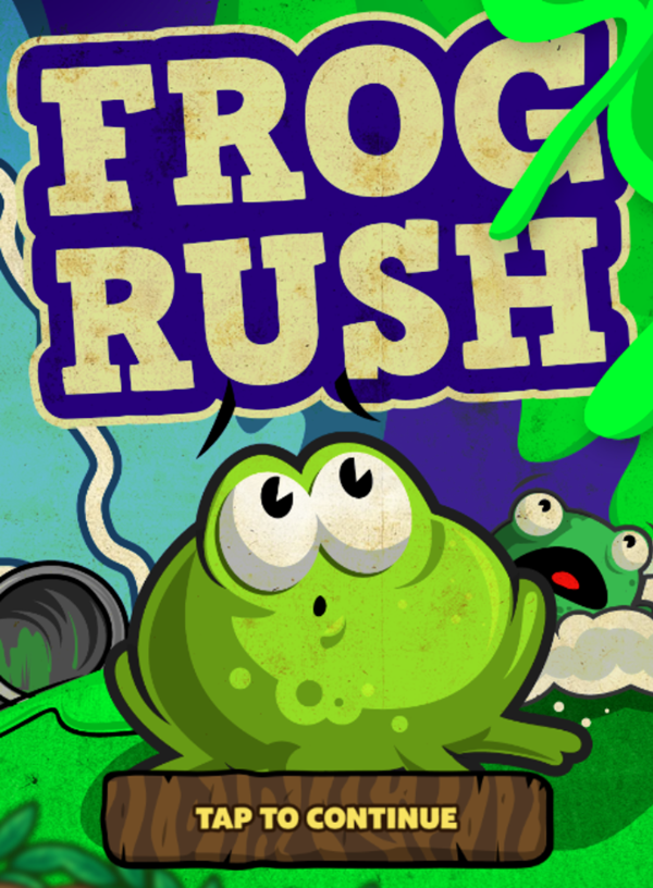 Frog Rush Game Welcome Screen Screenshot.