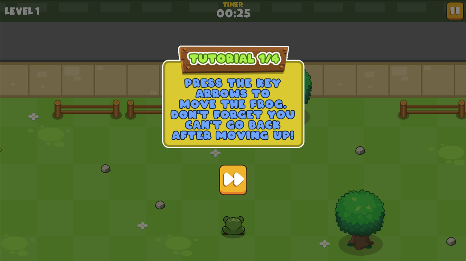 Frogie Cross the Road Game Help Screen Movement Screenshot.