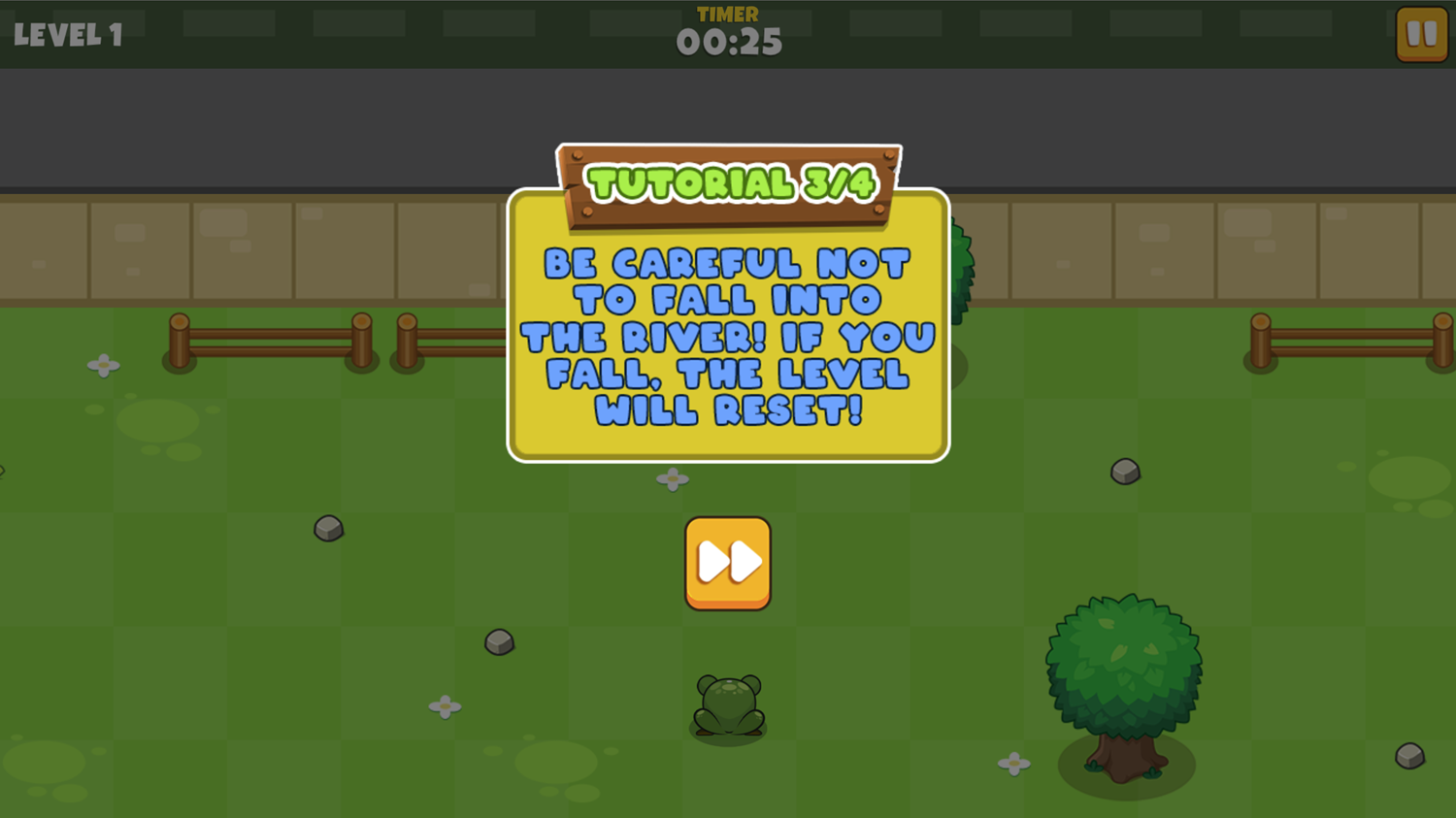 Frogie Cross the Road Game Help Screen River Screenshot.