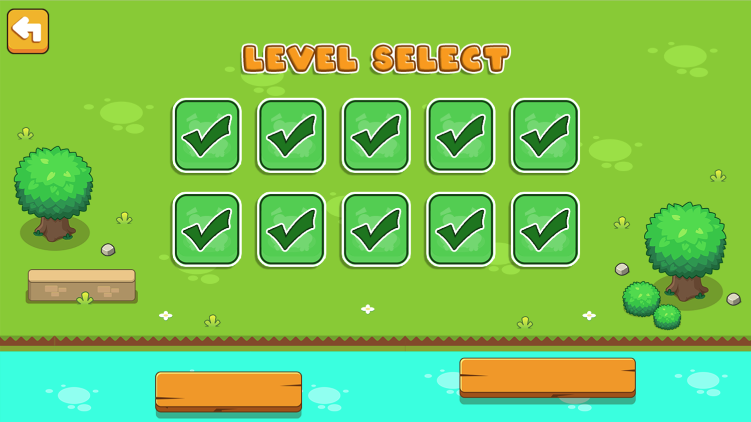 Frogie Cross the Road Game Level Select Screen Screenshot.