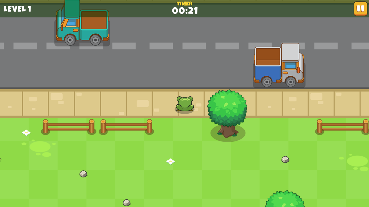 Frogie Cross the Road Game Road Traffic Screenshot.