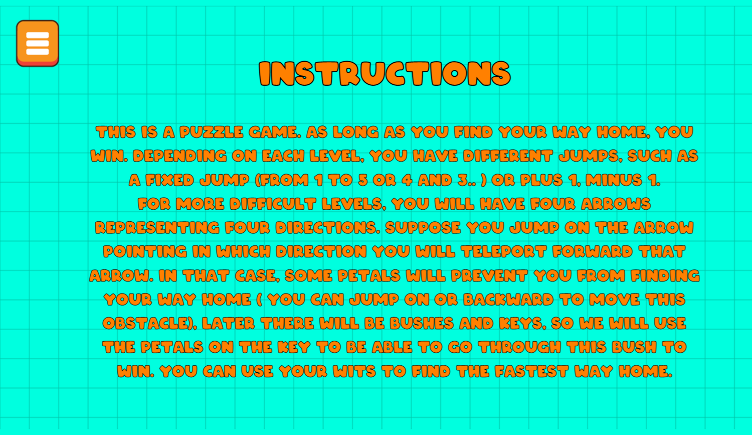 Frogie Jumping Puzzle Game Instructions Screenshot.