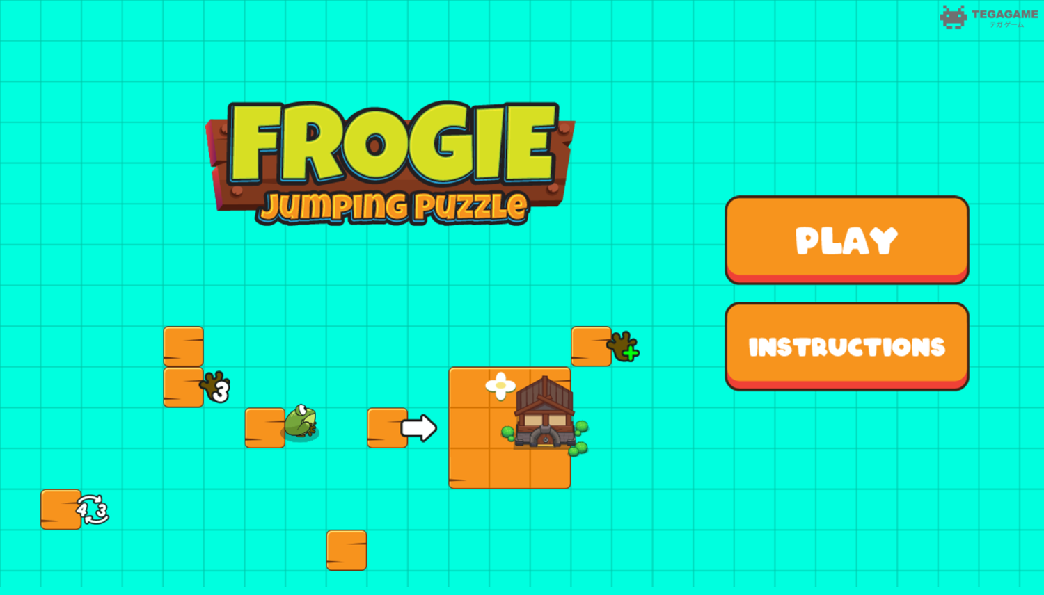 Frogie Jumping Puzzle Game Welcome Screen Screenshot.