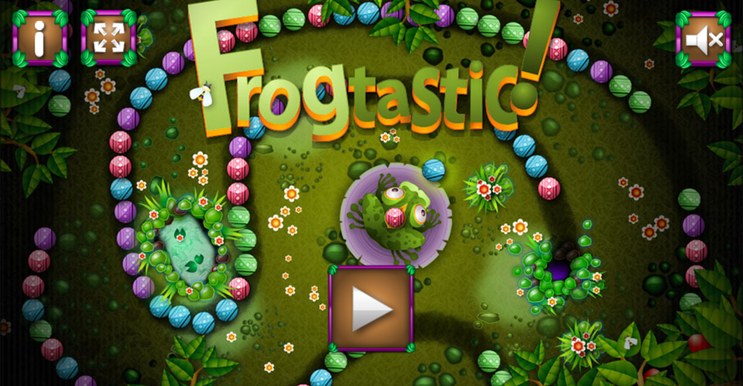 Frogtastic Game Welcome Screenshot.