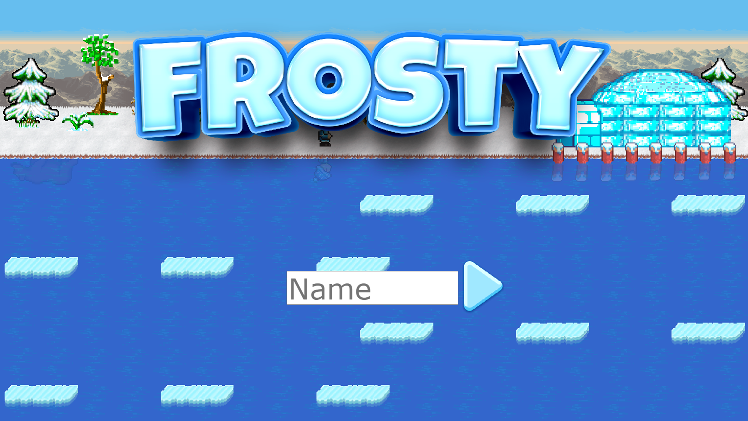 Frosty Game Welcome Screen Screenshot.