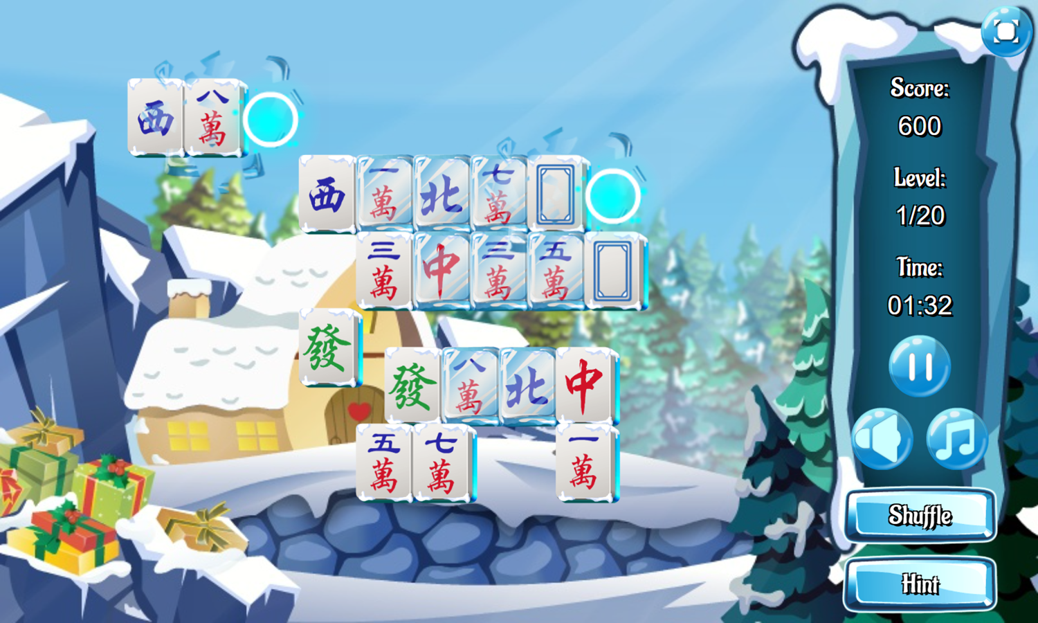 Frozen Tiles Game Level Play Screenshot.