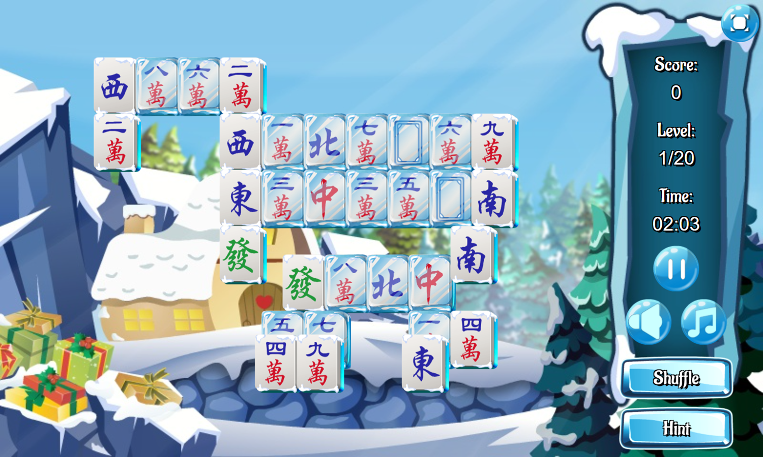 Frozen Tiles Game Level Start Screenshot.