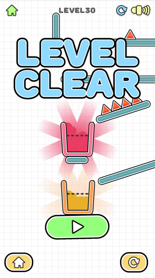 Fruit Juicer Game Level Clear Screen Screenshot.