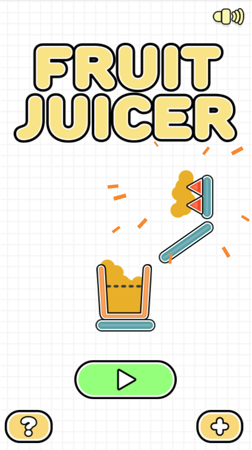 Fruit Juicer Game Welcome Screen Screenshot.