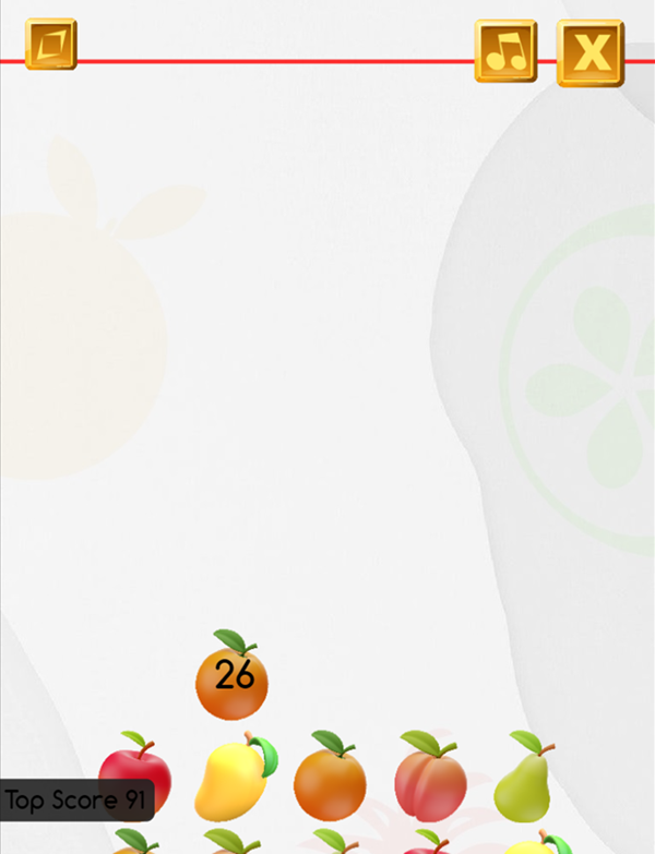 Fruit Line Up Game Screenshot.