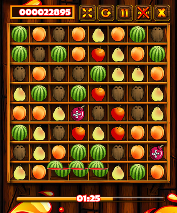 Fruit Matching Game Play Screenshot.