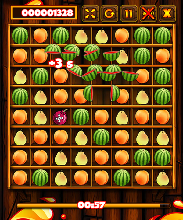 Fruit Matching Game Start Screenshot.