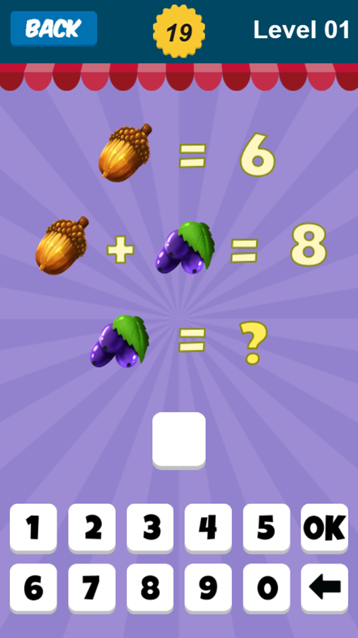 Fruit Math Game Level Start Screenshot.