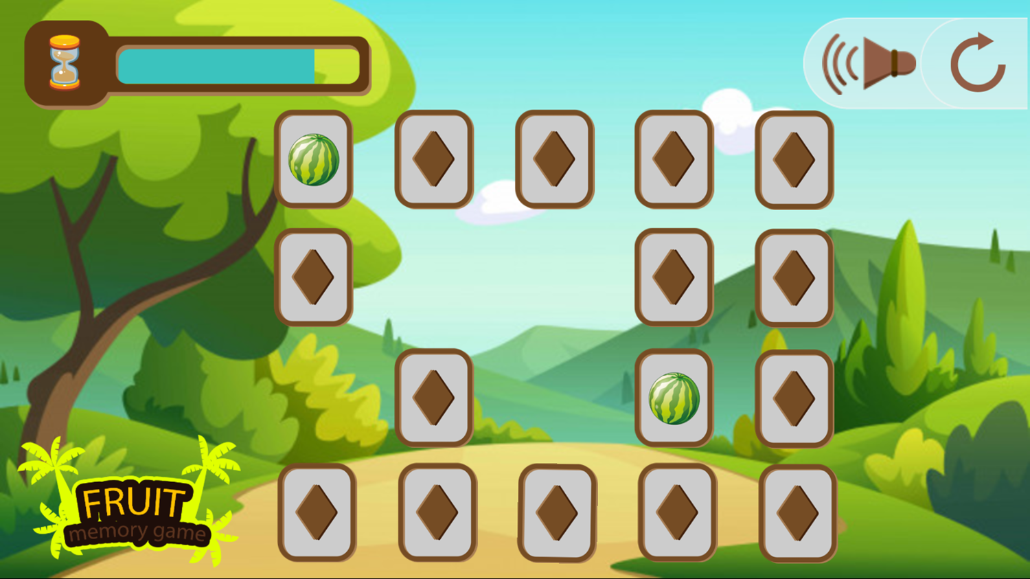 Fruit Memory Game Play Screenshot.