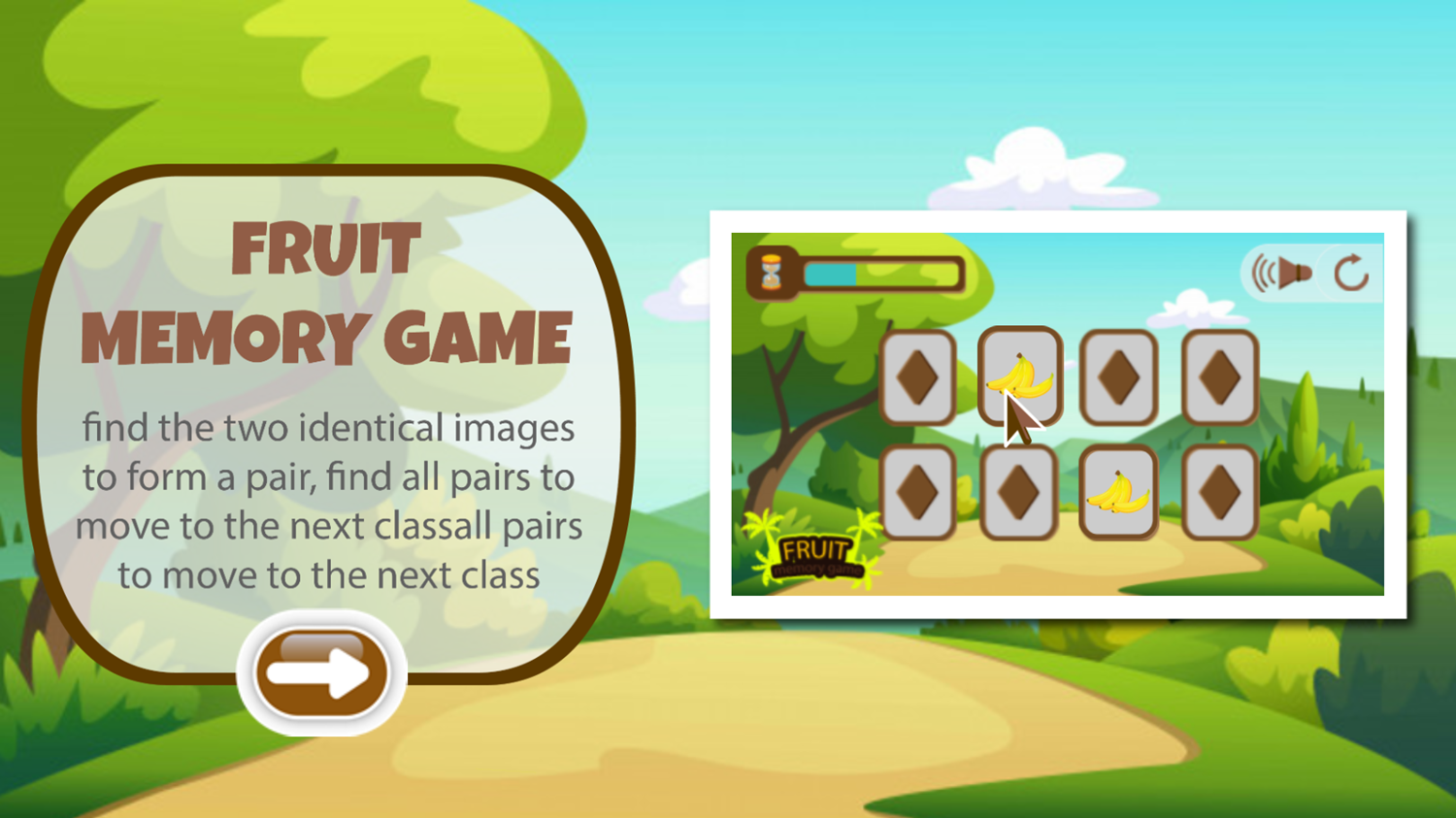 Fruit Memory Game How To Play Screenshot.