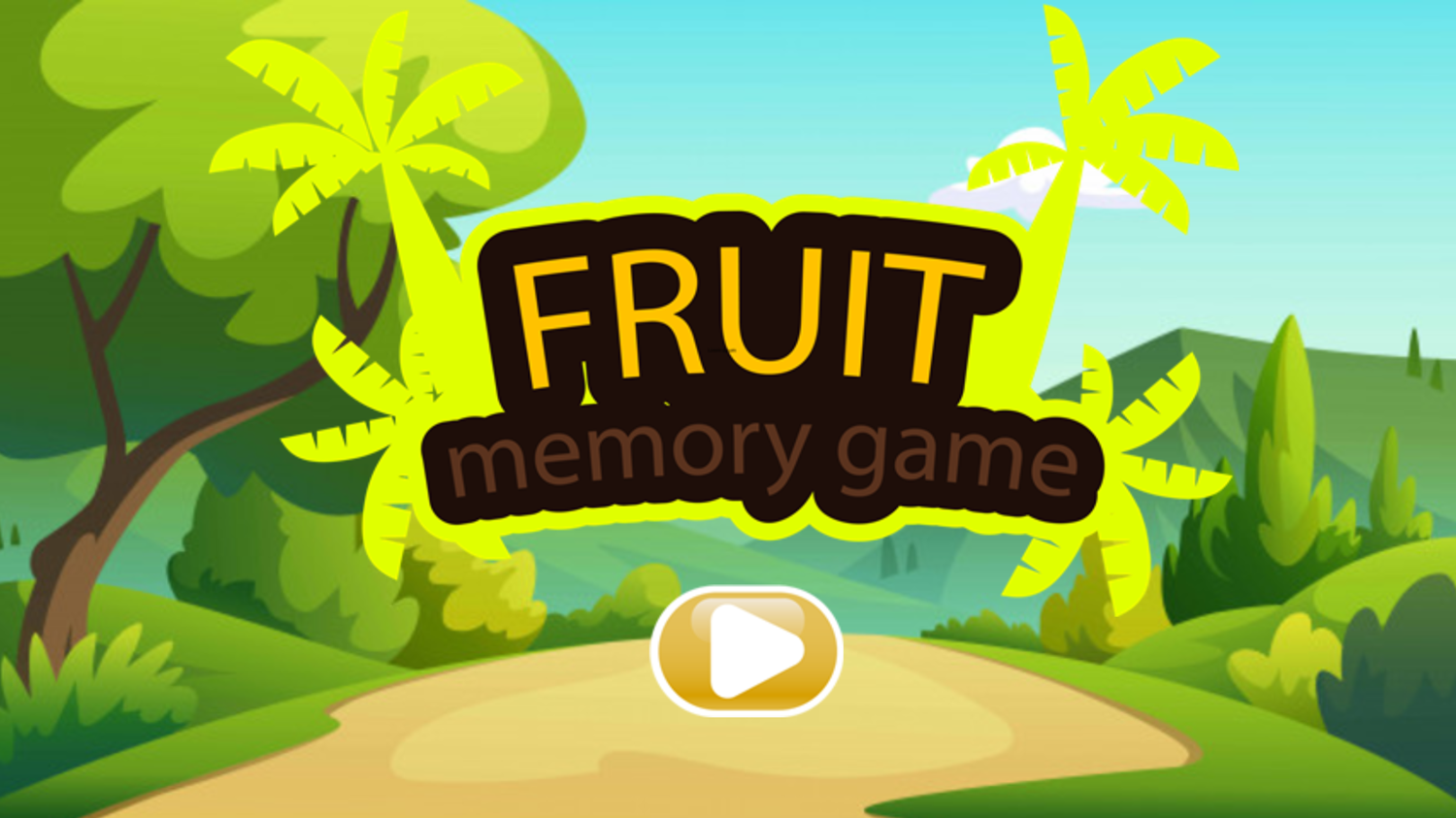 Fruit Memory Game Welcome Screen Screenshot.