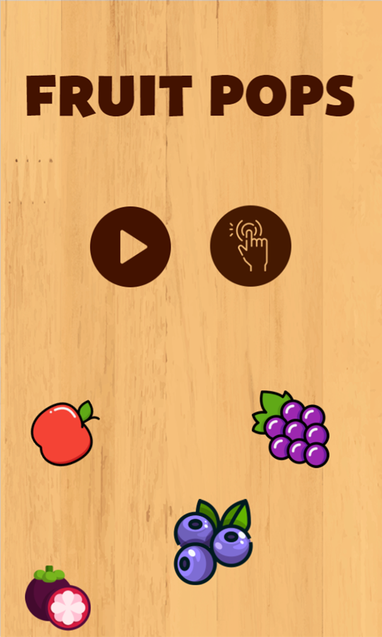 Fruit Pops Game Welcome Screen Screenshot.