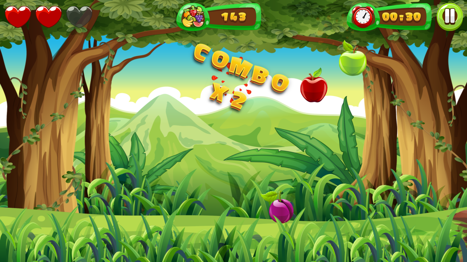 Fruit Slasher Game Play Screenshot.