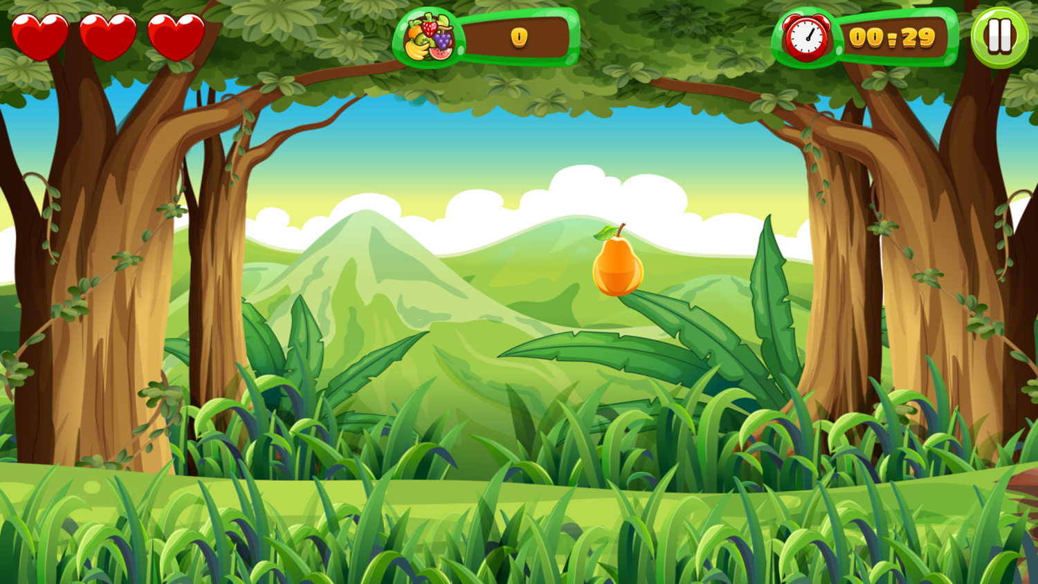 Fruit Slasher Game Start Screenshot.