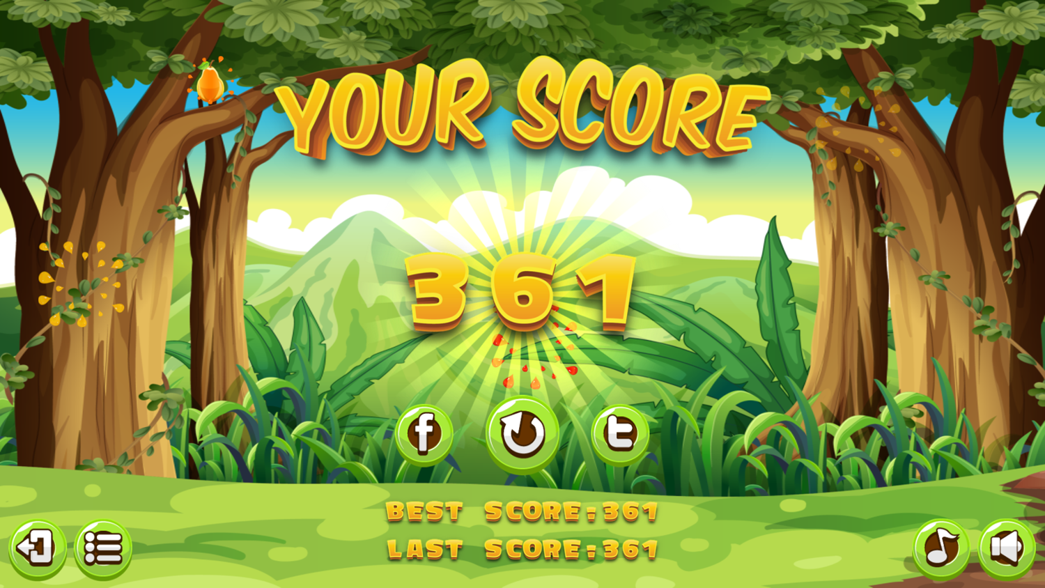 Fruit Slasher Game Your Score Screenshot.