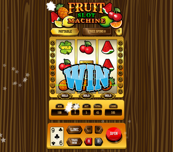 Fruit Slot Machine Game Card Win Screenshot.