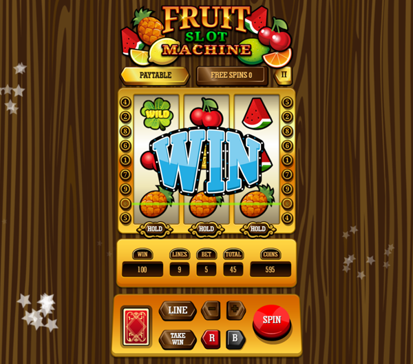 Fruit Slot Machine Game Line Win Screenshot.