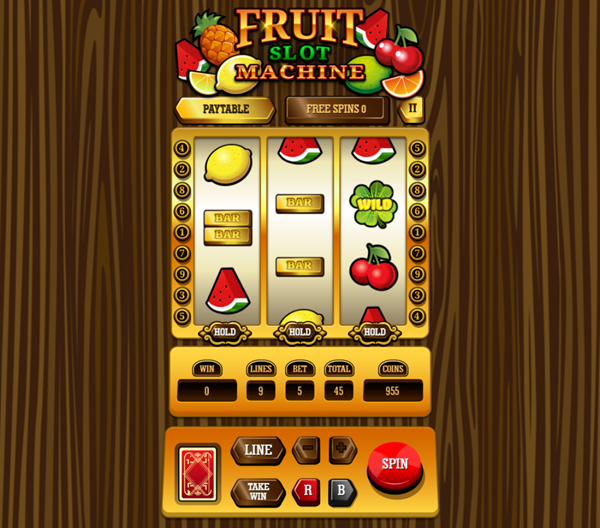 Fruit Slot Machine Game Spin Screenshot.