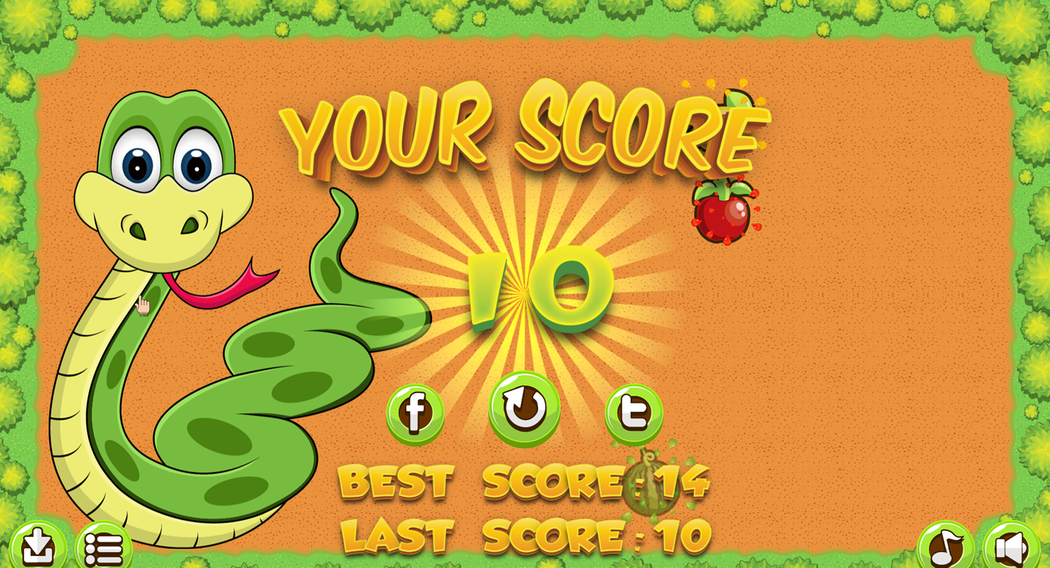 Fruit Snake Game Score Screenshot.