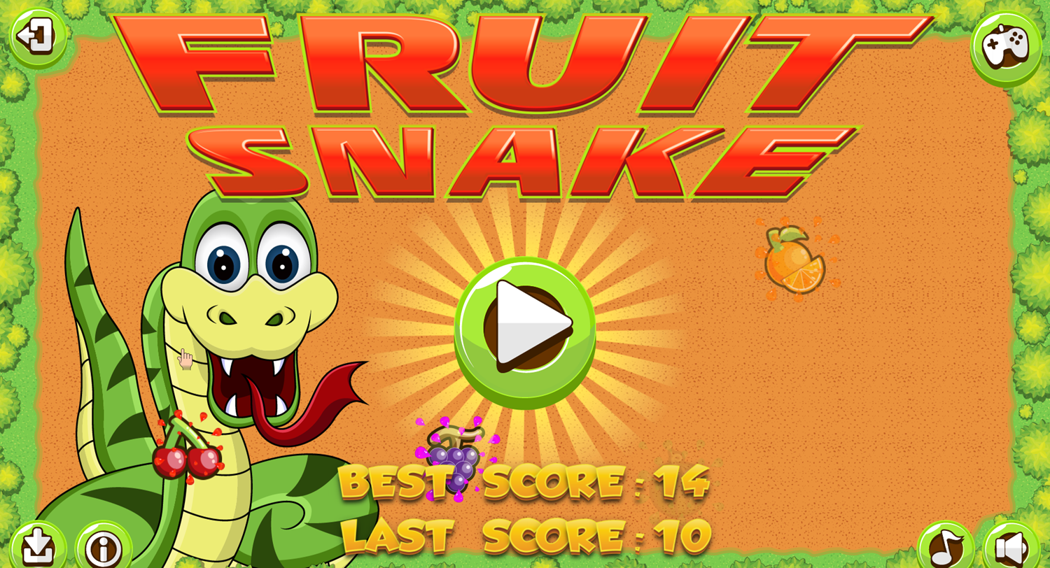 Fruit Snake Welcome Screen Screenshot.