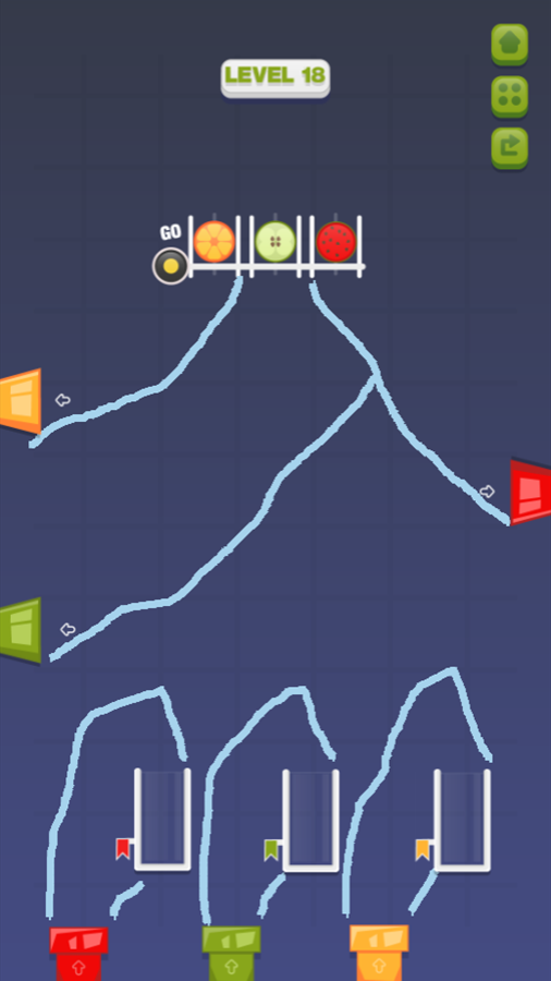 Fruits Galaxy Game Path Drawing Screenshot.