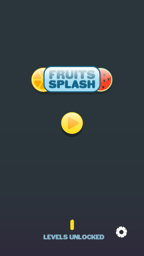 Fruits Splash Game Welcome Screen Screenshot.